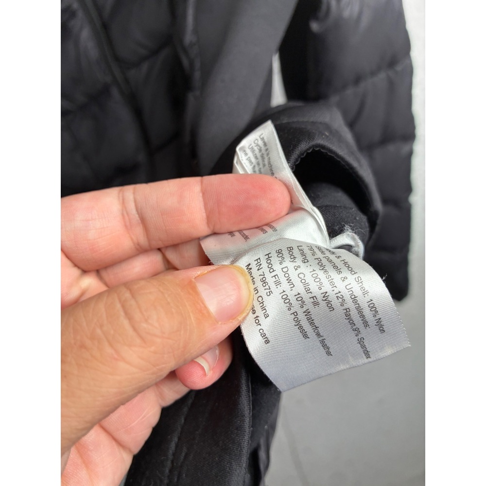 Michael Michael Kors Black Down Puffer Jacket Logo Sleeve Small Funnel Neck - Picture 5 of 13